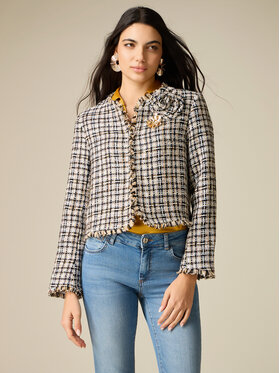 Oltre Oltre Marynarka R077R002454N0Z4 Złoty Boxy Fit