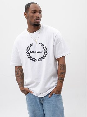 Metoda Sport Metoda Sport T-Shirt Koszulka Z Krótkim Rękawem Oversize Biała Metoda Sport Laur XL Biały Oversize