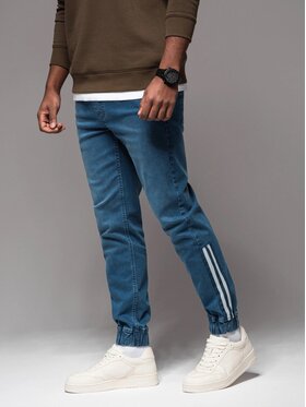 Ombre Ombre Joggers kalhoty OM-PADJ-0156 Modrá Regular Fit