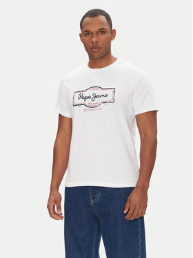 Pepe Jeans Pepe Jeans Tricou Daxton PM509786 Alb Regular Fit
