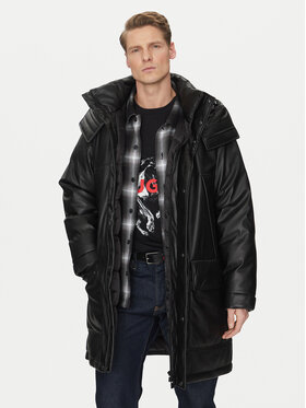 HUGO HUGO Bunda z imitácie kože Misian2441 50522494 Čierna Relaxed Fit
