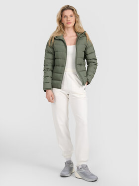 4F 4F Vatovaná bunda NATURAL (DOWN) WARMTH Kaki Regular Fit