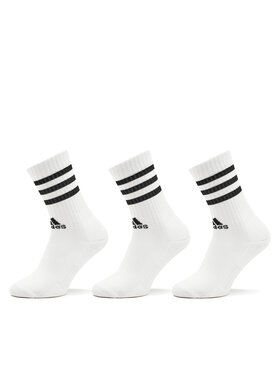 adidas adidas Șosete lungi 3-Stripes Cushioned Crew Socks 3 Pairs HT3458 Alb