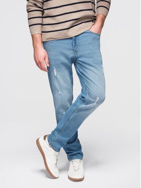 Ombre Ombre Jeansy OM-PADP-0255 Niebieski Slim Fit