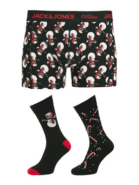 Jack & Jones Jack & Jones Set boxeri și șosete Snow Skulls Giftbox 12285138 Negru