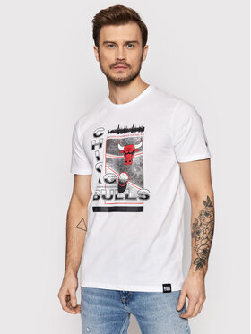 New Era New Era T-Shirt Chicago Bulls Court Photo 12893100 Λευκό Regular Fit