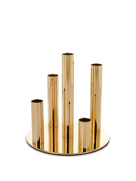 MIAhome MIAhome Świecznik metalowy złoty na 5 świec 18,5x18x18 cm Złoty