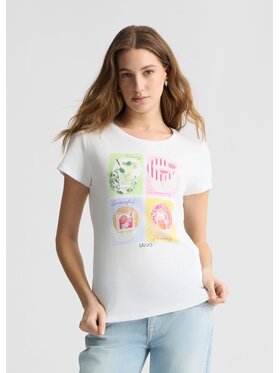Liu Jo Liu Jo T-Shirt WA5478J6410M9642 Biały Regular Fit