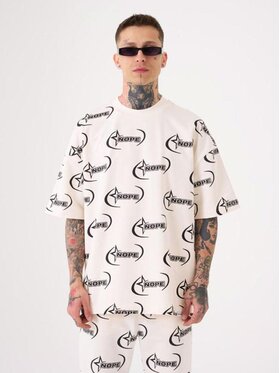 Machinist Machinist T-Shirt Koszulka Z Krótkim Rękawem Męska Kremowa Machinist Nope XL Beżowy Oversize