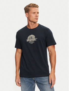 Mustang Mustang T-Shirt Austin 1015646 Tmavomodrá Regular Fit