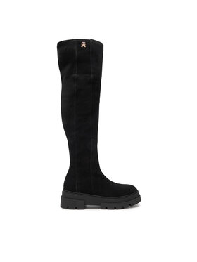 Tommy Hilfiger Tommy Hilfiger Ботфорти Suede Over-The-Knee Boot FW0FW08159 Чорний