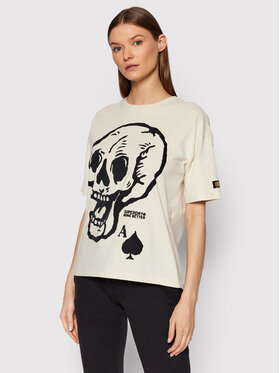 Superdry Superdry Тишърт Boho And Rock W1010651A Бежов Relaxed Fit