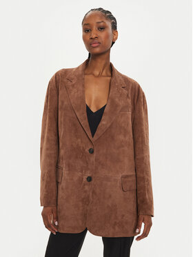Weekend Max Mara Weekend Max Mara Lederjacke Oggi 2425446021 Braun Regular Fit