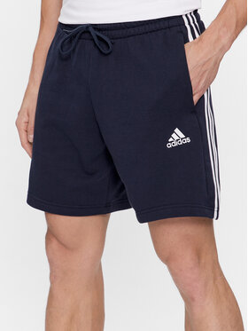 adidas adidas Szorty sportowe Essentials French Terry 3-Stripes Shorts IC9436 Niebieski Regular Fit