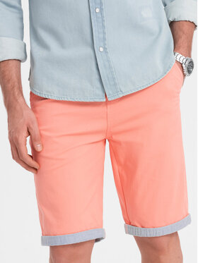 Ombre Ombre Šortky z materiálu W421 Růžová Regular Fit