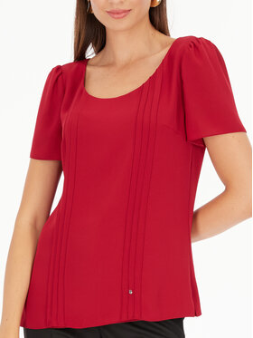 Potis & Verso Potis & Verso Bluzka Francesca Bordowy Regular Fit
