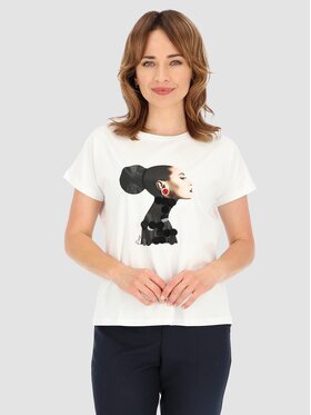 Perso Perso T-Shirt TCE246000F Biały Regular Fit