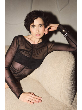 Nudyess Nudyess Body Amour z siateczki Czarny Fitted Fit