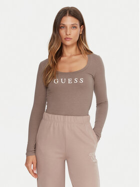 Guess Guess Blúzka O5RI00 KBBU1 Béžová Regular Fit