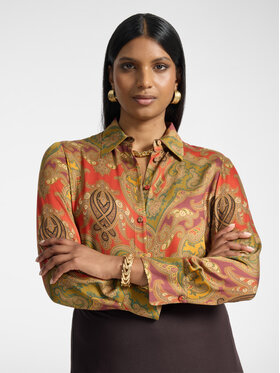 Elena Mirò Elena Mirò Camicia 5034P000351N041 Arancione Regular Fit