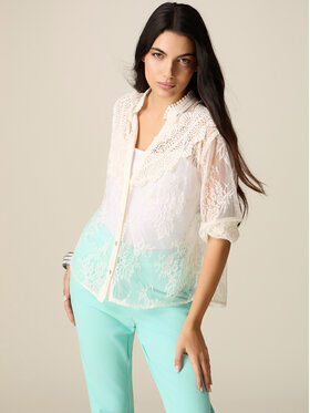 Oltre Oltre Koszula 5005J000822N021 Biały Regular Fit