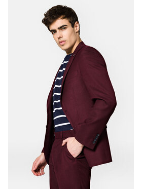 Lancerto Lancerto Garnitur GA073123000002 Bordowy Slim Fit
