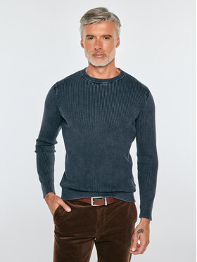 BIG STAR BIG STAR Sweter KIRK Granatowy Basic Fit