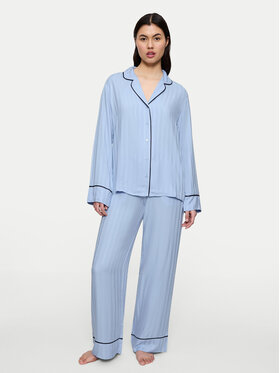 Triumph Triumph Pijama Amourette Jacquard 10225073 Albastru celest Relaxed Fit
