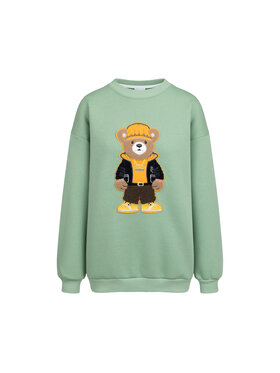 Bejbi Story Bejbi Story Bluza Axel Teddy dla mamy i taty Zielony Oversize