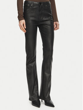 Guess Guess Dirbtinės odos kelnės W6BA0L D2083 Juoda Bootcut Fit
