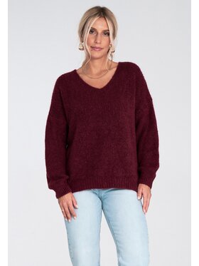 FIGL FIGL Sweter M1236 Bordowy Regular Fit