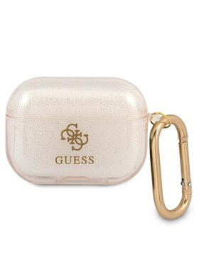 Guess Guess Etui na słuchawki Colored Glitter Złoty