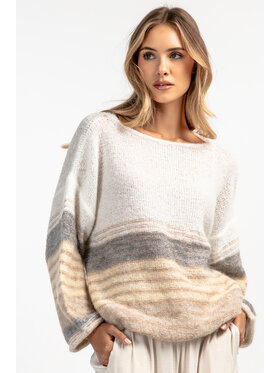 Fobya Fobya Sweter F1897 Écru Basic Fit