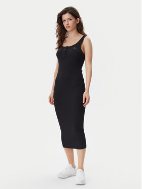 Tommy Jeans Tommy Jeans Rochie de zi Essential DW0DW19447 Negru Slim Fit