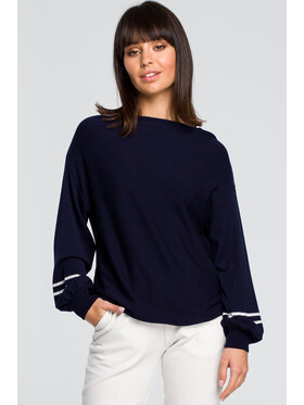 BeWear BeWear Sweter BK024 Granatowy Modern Fit