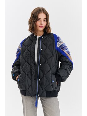 NAOKO NAOKO Kurtka bomber Retro Beat Czarny Regular Fit