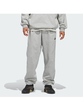 adidas adidas Spodnie dresowe Basketball Fleece Szary Loose Fit