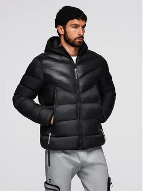 Ombre Ombre Kurtka przejściowa OM-JAHP-0303 Czarny Regular Fit