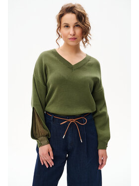 blue shadow blue shadow Sweter Alexis Zielony Regular Fit