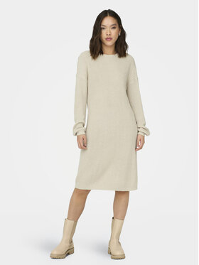 ONLY ONLY Úpletové šaty Xenia 15243197 Béžová Regular Fit