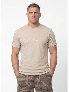 PITBULL PITBULL T-Shirt USA CAL Beżowy Regular Fit