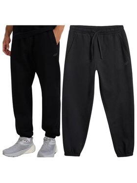 4F 4F Teplákové nohavice 4FWMM00TTROM1140-20S Čierna Regular Fit