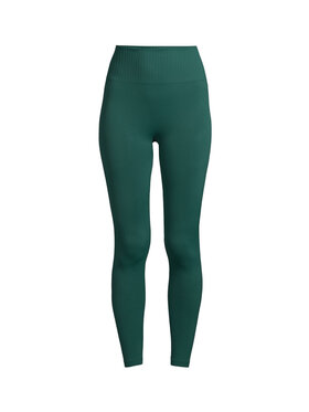 Casall Casall Legginsy Seamless Graphical Rib High Waist Tights Zielony Slim Fit
