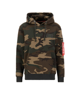 Alpha Industries Alpha Industries Bluza Backprint Camo Hoodie Khaki Regular Fit