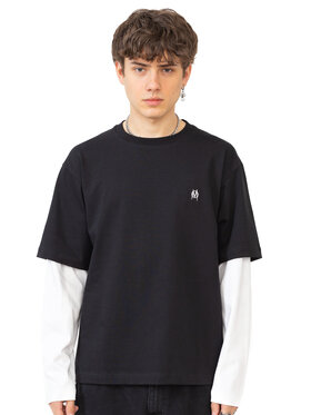 Mercur Mercur Longsleeve Monument Minilogo Czarny Comfortable Fit