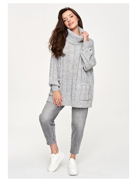 Makadamia Makadamia Sweter S179 Szary Loose Fit