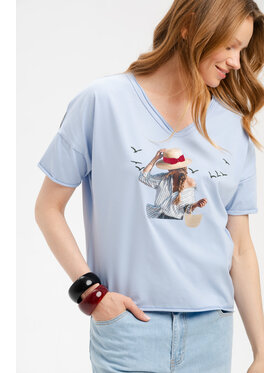 blue shadow blue shadow Bluzka Belisiti Niebieski Regular Fit