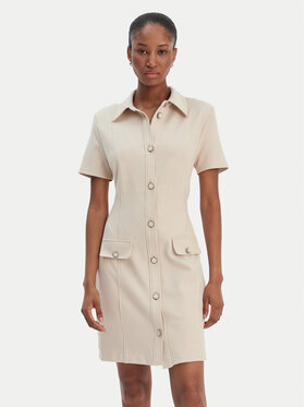 Guess Guess Každodenné šaty W6RK34 KCMU2 Béžová Classic Fit