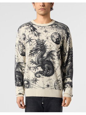 PHILIPP PLEIN PHILIPP PLEIN Sveter 31395 Biela Regular Fit