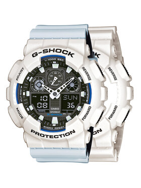 Casio Casio Zegarek SET GA-100B-7AER + BEZEL 10395292 + PASEK 10527469 Biały